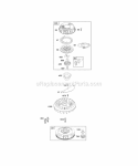 Flywheel Rewind Starter Diagram and Parts List for 284H77-0123-B1  Briggs and Stratton Engine